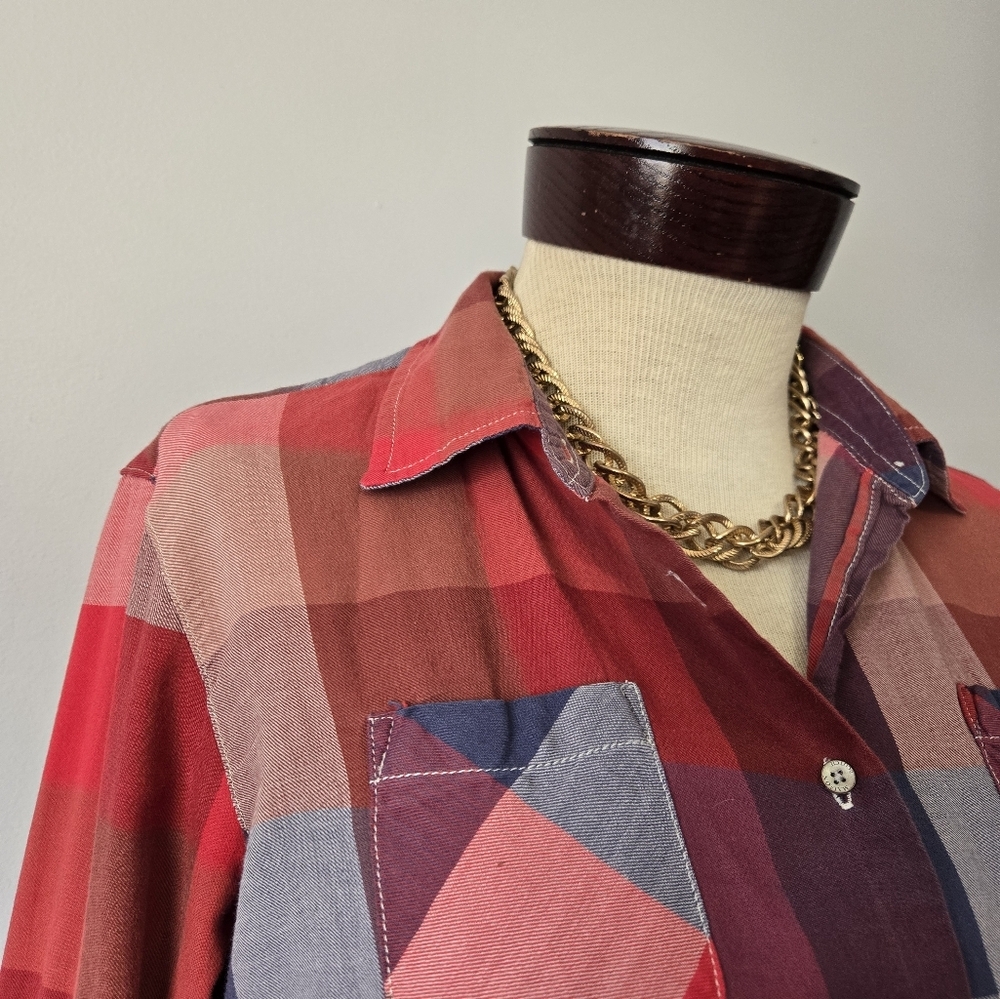 Scotch And Soda Maison Scotch Plaid Button-Up Cotton Lightweight Shirt. Small - Picture 6 of 15